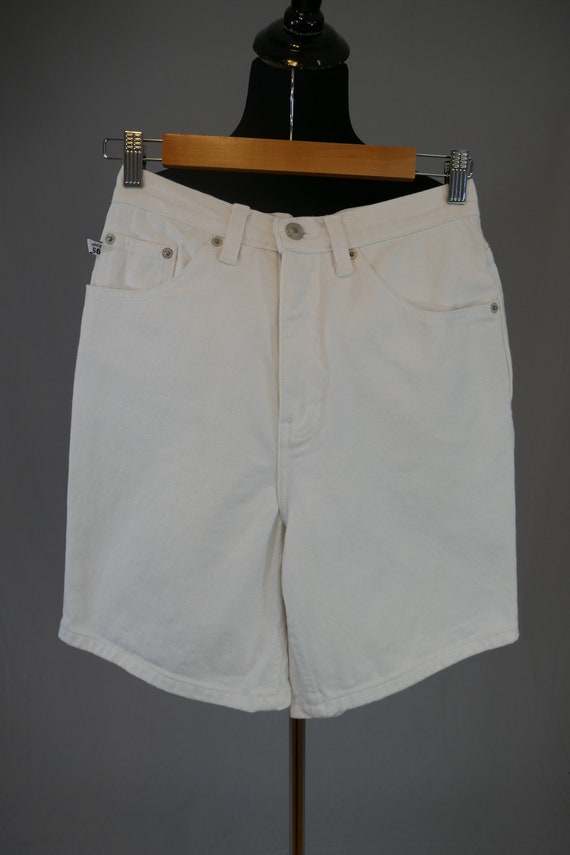 90s White Jean Shorts - 26" waist - High Rise - C… - image 5