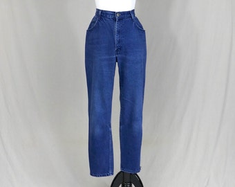 90s Marilyn Monroe Jeans - 29" waist - Ankle Zippers - Relaxed Fit, Tapered Leg - Blue Cotton Denim - Vintage 1990s - 28.5" inseam
