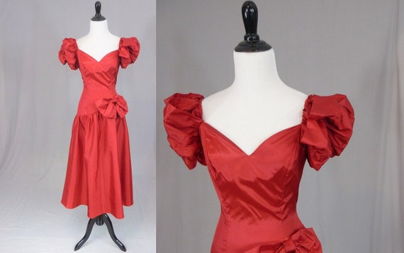 80s Red Bridesmaid or Prom Dress - Deadstock - Ful