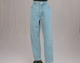 90s Pale Sage Green Jeans by Lands' End - 31" waist - High Waisted - Vintage 1990s - 32.75" inseam