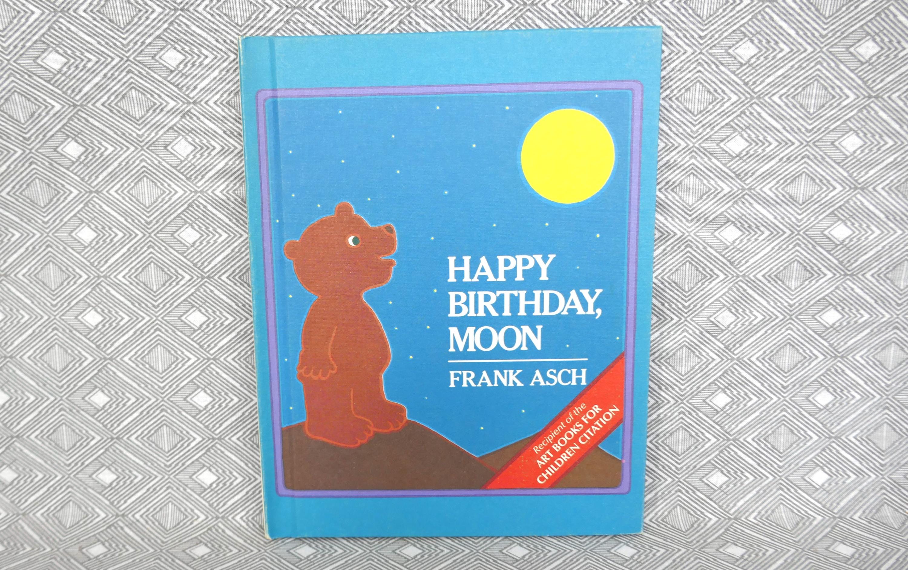 Happy Birthday, Moon (1982) by Frank Asch - Bear Buys the Moon a Hat -  Weekly Reader Hardcover - Vintage 1980s Children's Book - Etsy, image size:3000x1885
