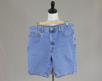 90s Men's Levi's Jean Shorts - 36 waist - Cotton Denim Jorts - Vintage 1990s - 8.5" inseam