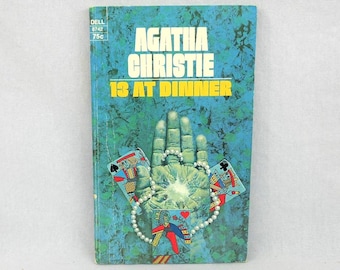 13 at Dinner (1973) by Agatha Christie - Hercule Poirot Book - 1970s Printing - Vintage 1930s British Mystery Novel