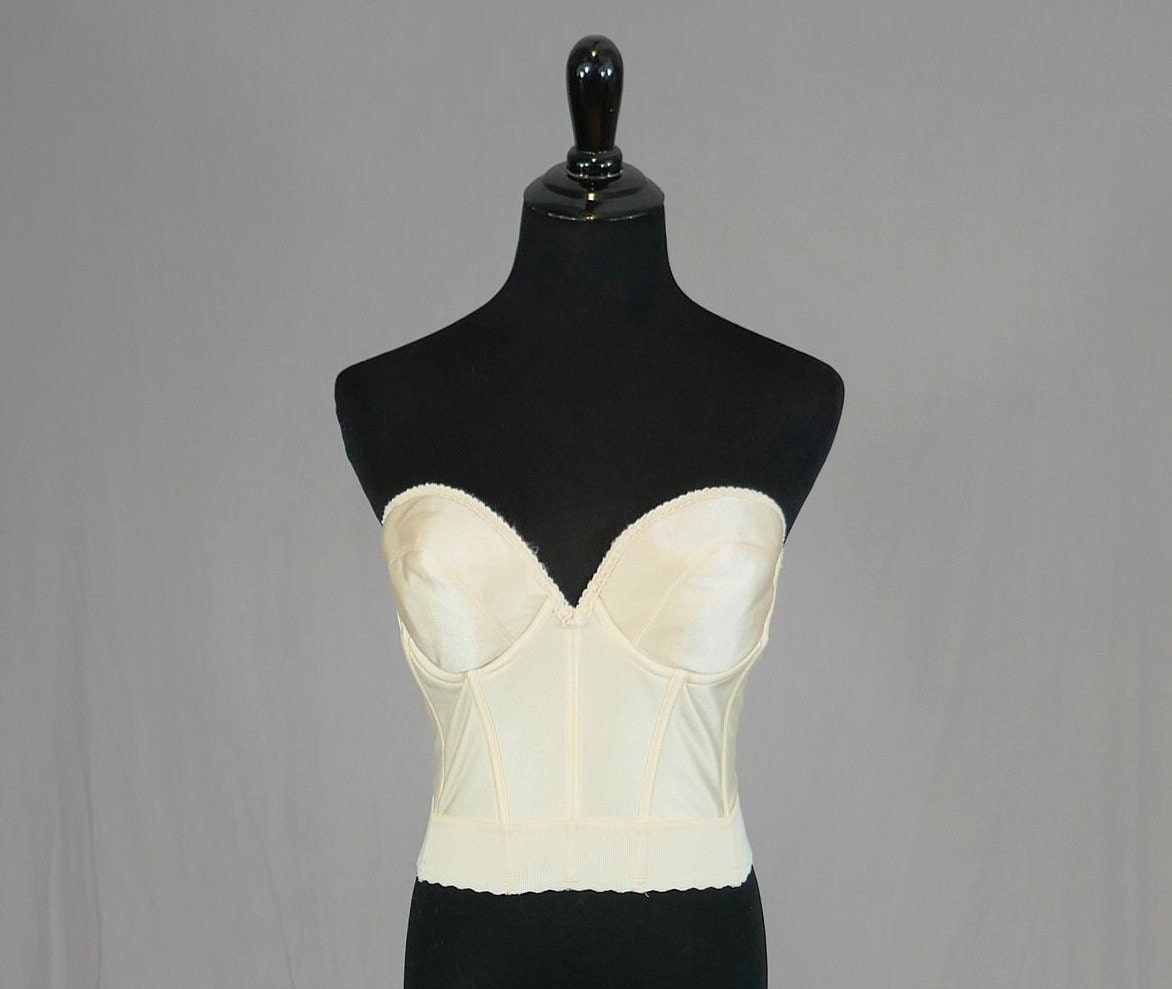 Carnival corset bra Vtg union made 34C white nwot Bustier Long