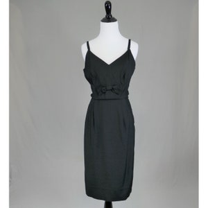 60s Little Black Dress - Sleeveless - Bow at Front Waist - LBD - Jandré - Party Dress - Vintage 1960s - S