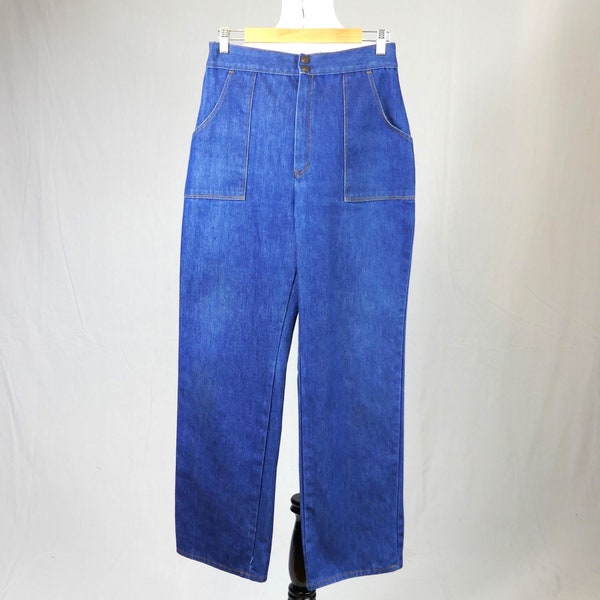 70s 80s Sears Blue Jeans - 28" to 33" waist - Blue Denim Pants - Vintage 1970s 1980s - 32.25" inseam