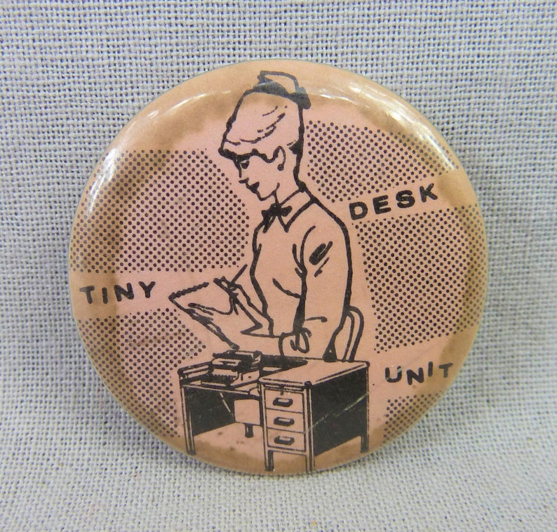 Tiny Desk Unit Button Pinback Pin Vintage 1980s New Wave Etsy