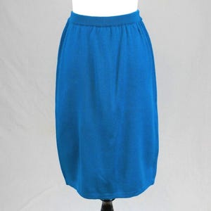 80s 90s Teal Sweater Knit Skirt - Goldtone Buttons at Back Hem - Segue - Acrylic - Vintage 1980s 1990s - Sz Small
