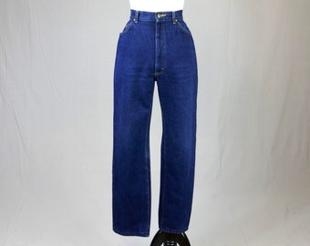 90s Lee Jeans - 28" or snug 29" waist - Blue Cotton Denim Pants - High Rise - Relaxed fit - Vintage 1990s - 30" inseam
