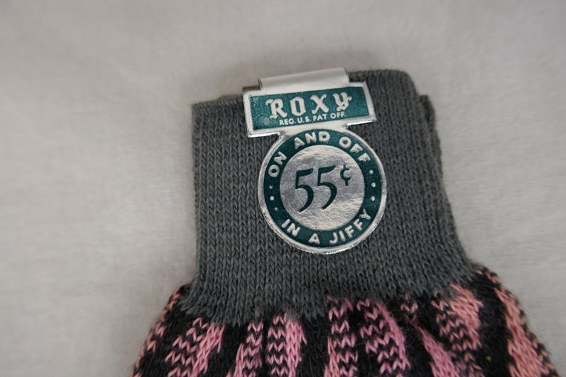 Men's Vintage Roxy Socks NOS NWT New Unworn Deadstock Pink Black and Gray Soft Spun Cotton Mid-Century Hosiery image 4