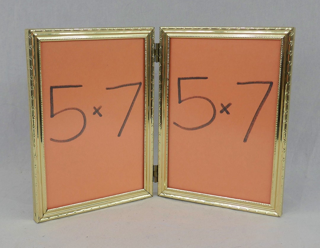 Vintage Hinged Double Picture Frame Gold Tone Metal W/ - Etsy Australia