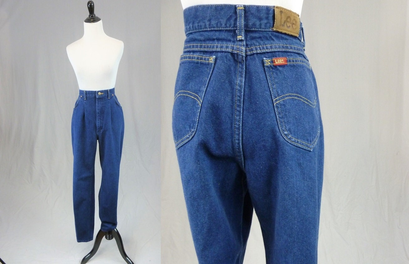 80s 90s Pleated Lee Jeans 30 waist Blue Denim Pants - Etsy 日本