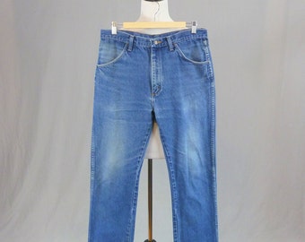 90s Rustler Men's Light Wash Distressed Denim Jeans Straight Leg