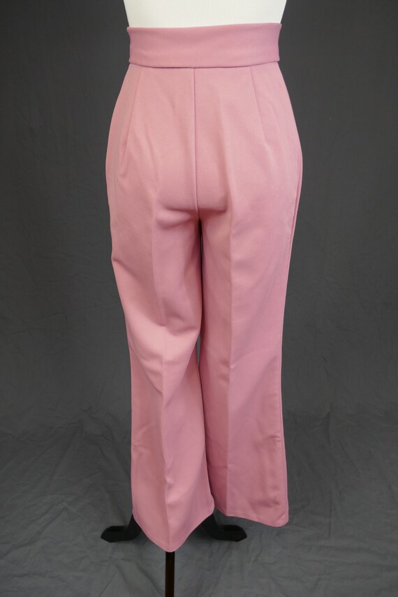 70s Pink Pants - 24" 25" waist - High Rise - Poly… - image 4