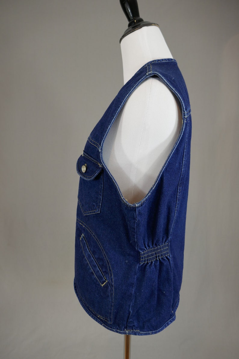 80s 90s Gitano Denim Vest Zip Front Cotton Jean Vintage 1980s 1990s M image 5