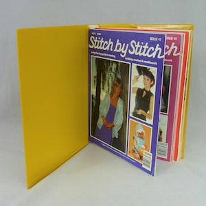 Binder w/ 8 Issues of Stitch by Stitch Magazine from 1982 and 1983 plus Six 1960s and 1970s Quilting Books