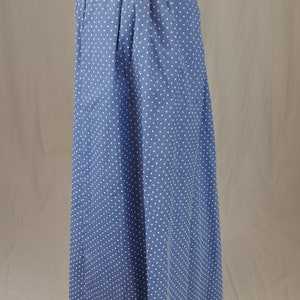 Vintage Lady's Skirt and Man's Waistcoat Set for Costume Light Blue w/ White Flocked Polka Dots 24 waist skirt, 42 chest vest image 7