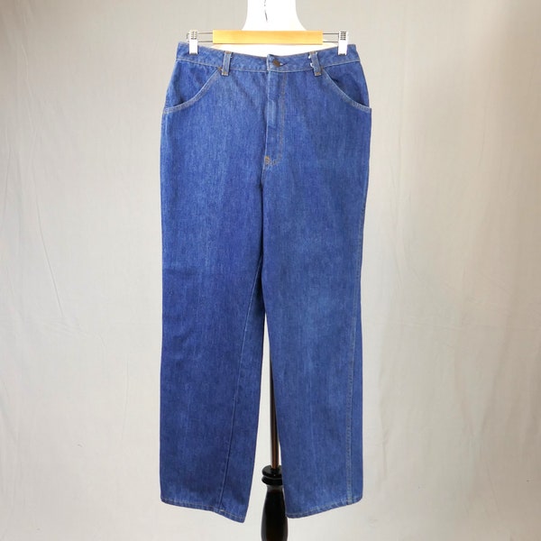 70s 80s Sears Blue Jeans - 29" waist - Denim Pants - Jeans That Fit - High Rise, Straight Leg - Vintage 1970s 1980s - 30.5" inseam