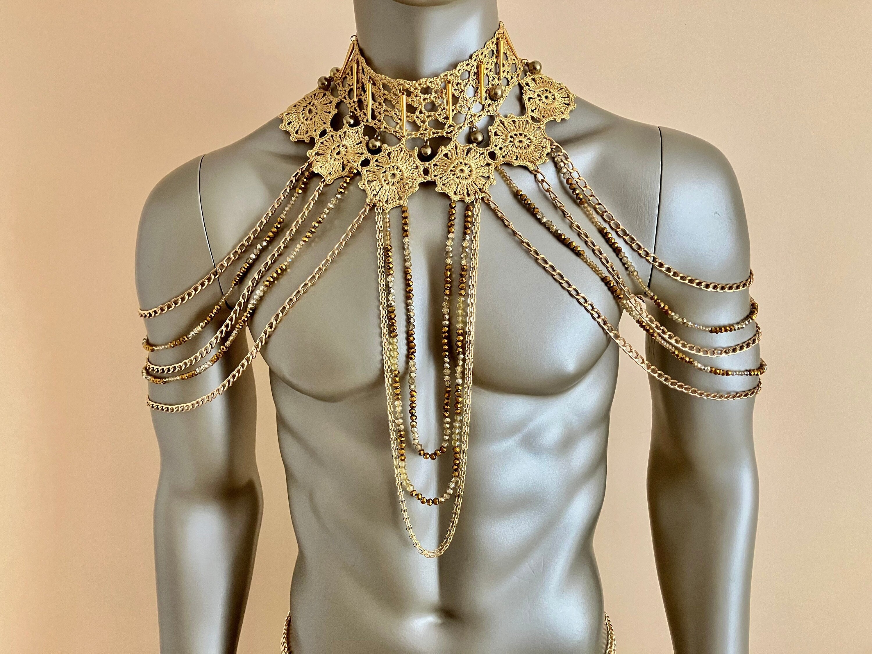 Body Chain Shoulder Chain, Silver Shoulder Necklace, Body Chain