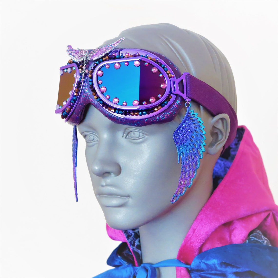 Purple Burning Man Goggles Wing Goggles Rainbow Goggles Blink Etsy