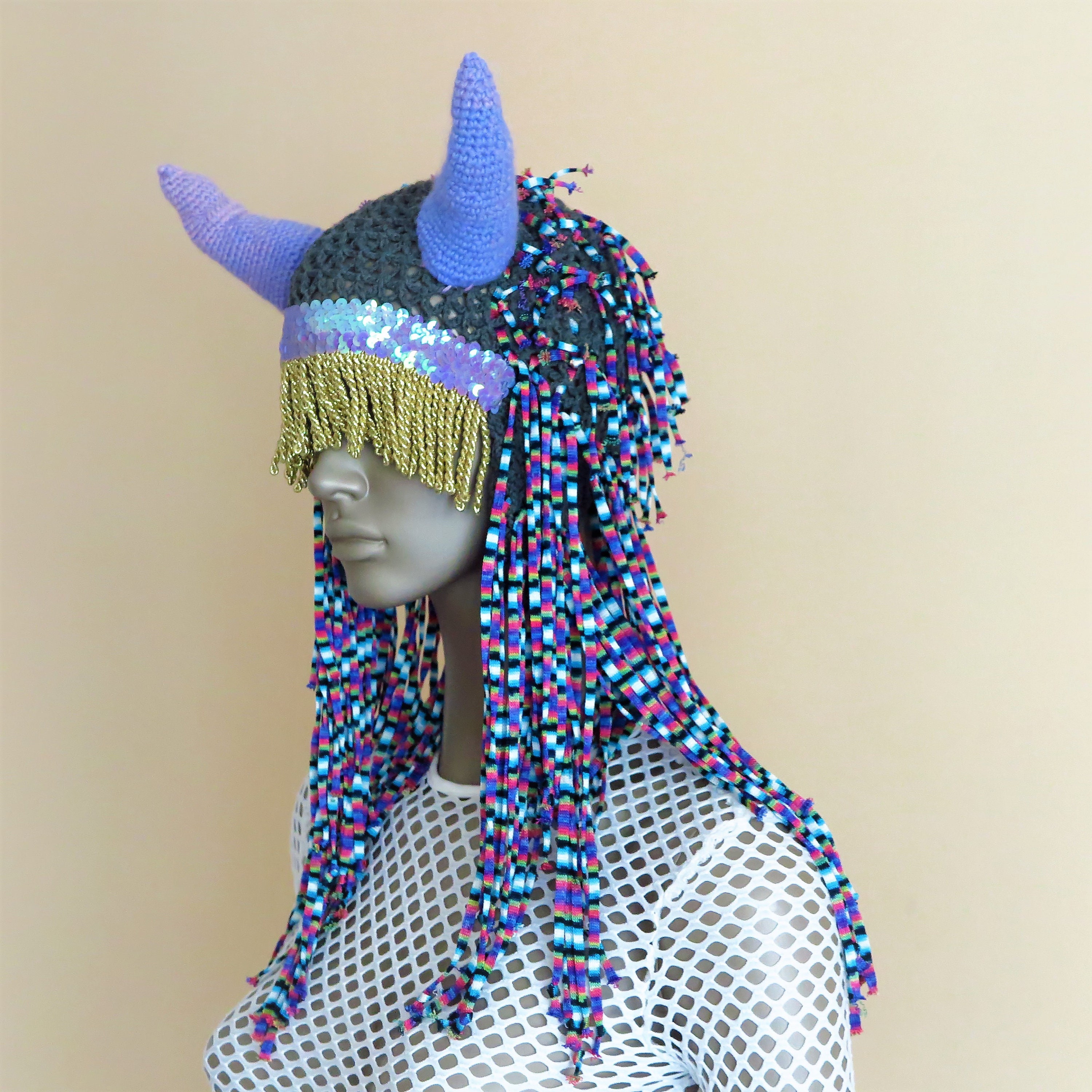 Shaman Headdress Horn Shaman Hat Burning Hat for Man Woman Burning Rave