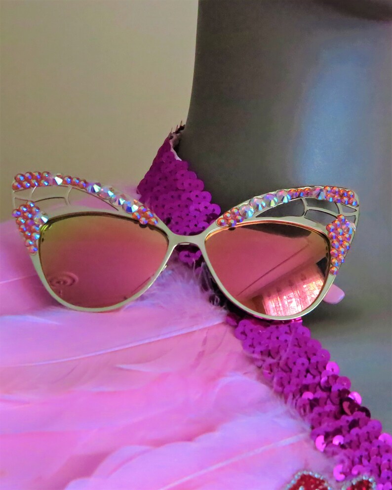 Pink Cat Eye Sunglasses Festival Butterfly Sunglasses Etsy