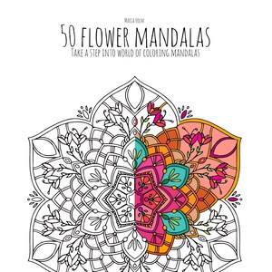 Flower mandala coloring book for adults image 1