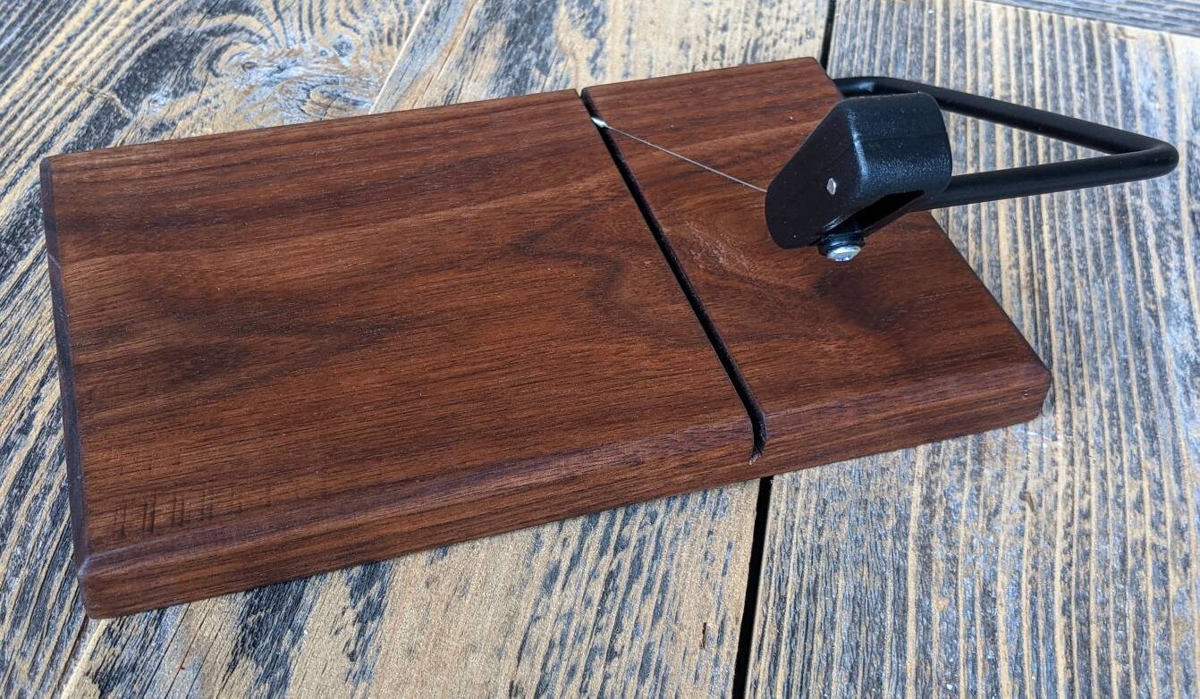 Wooden Cheese Slicer Wire Cheese Slicer Walnut Cheese Etsy