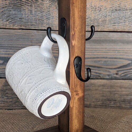 Coffee Mug Tree Wood Coffee Cup Rack Wood Mug Stand Coffee Etsy