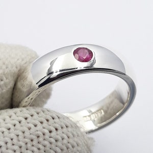 Natural Ruby Ring Flush set Band 925 Sterling Silver For Men Women Personalized Gift