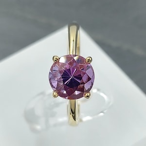 Natural Amethyst Ring: 18k Gold Vermeil Sterling Silver, Handmade