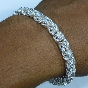 925 Sterling Silver Byzantine Bracelet Width 6.5 mm, Woven Bracelet, Byzantine Chain Bracelet handmade jewelry personalized gift