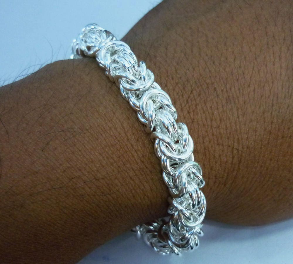 ビザンチン スターリングシルバー 925 幅 9.0 mm、チェーンメイル