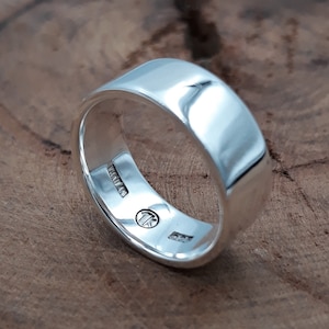 Silver Band rings wide 8 mm Sterling Silver 925, Rings for Men Women, Plain band Ring, Simple Ring, Polished silver ring, personalized gifts