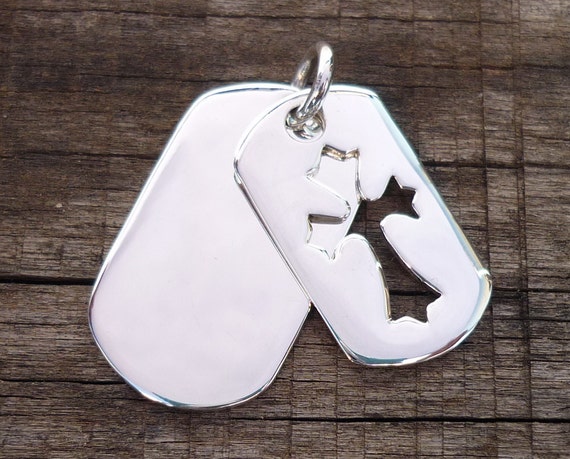 Dog Tag Cross Double Dog Tag, Dog Tags for Men, Dog Tag Necklace, Dog Tag  Personalized 925 Sterling Silver Charm Pendant Fashion Jewelry 