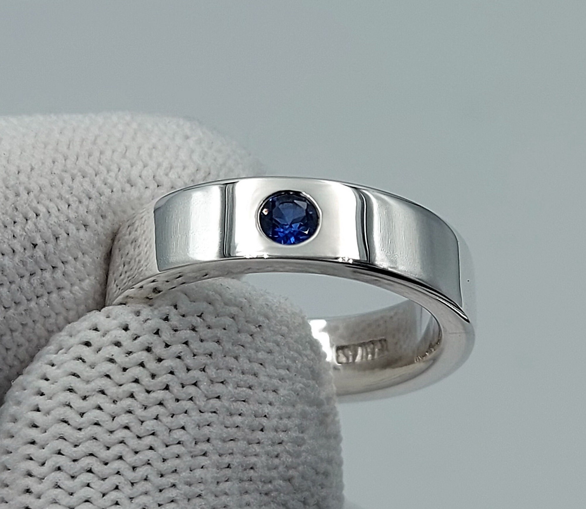 Ceylon Blue Sapphire Wedding Band