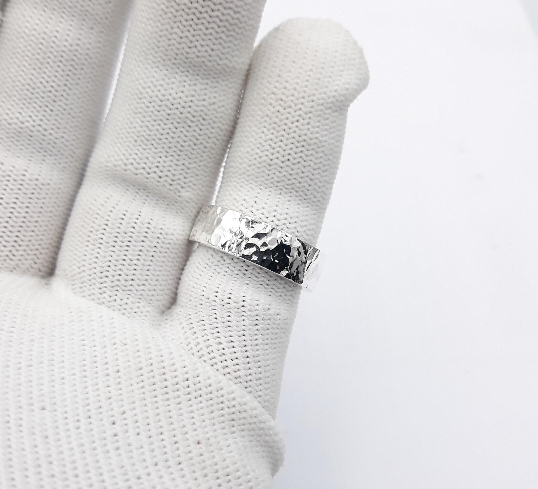 Anello Martellato In Argento 925 - Italia - Foto 12