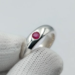 Natural Ruby Ring Flush set Band 925 Sterling Silver For Men Women Personalized Gift