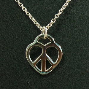 Love Peace Zeichen Kettenanhänger 925 Sterling Silber