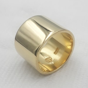 14K gouden vermeilring: brede band sterlingzilveren zomersieraden