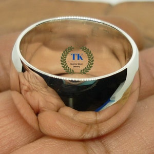 Dome Silver Ring Wide 12 mm Thickness 2.7 mm, 925 Sterling Silver Statement rings, silver band rings, handmade jewelry fathers day gifts