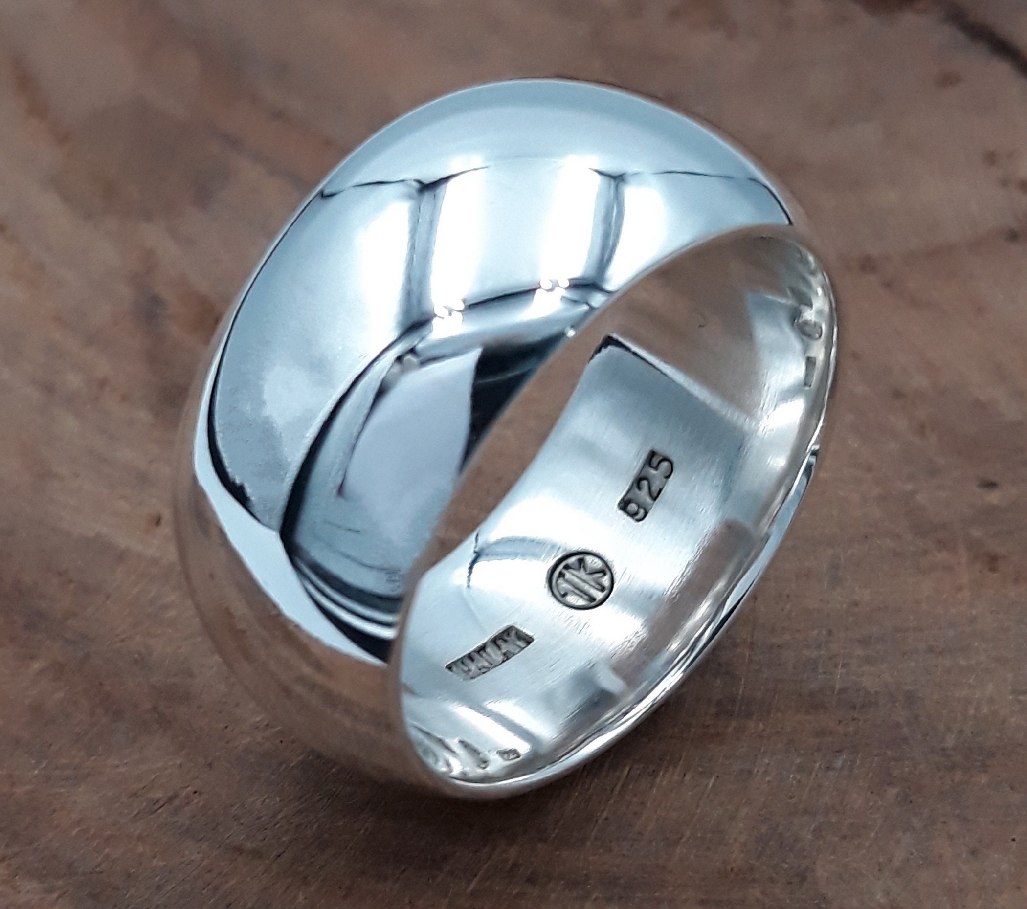 Dome Ring Wide 10 mm Thick 2 mm, 925 Sterling Silver band ring, Mens Wedding Band, Ring for men women, minimalist ring, mens ring,