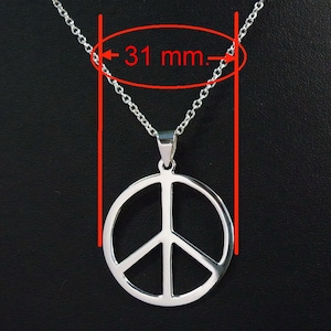 Peace Zeichen Anhänger, Peace Zeichen Halskette Anhänger, Sterling Silber Halskette Peace Zeichen Symbol Charm Halskette Wählen Sie Ihre Kette 16-22 Zoll