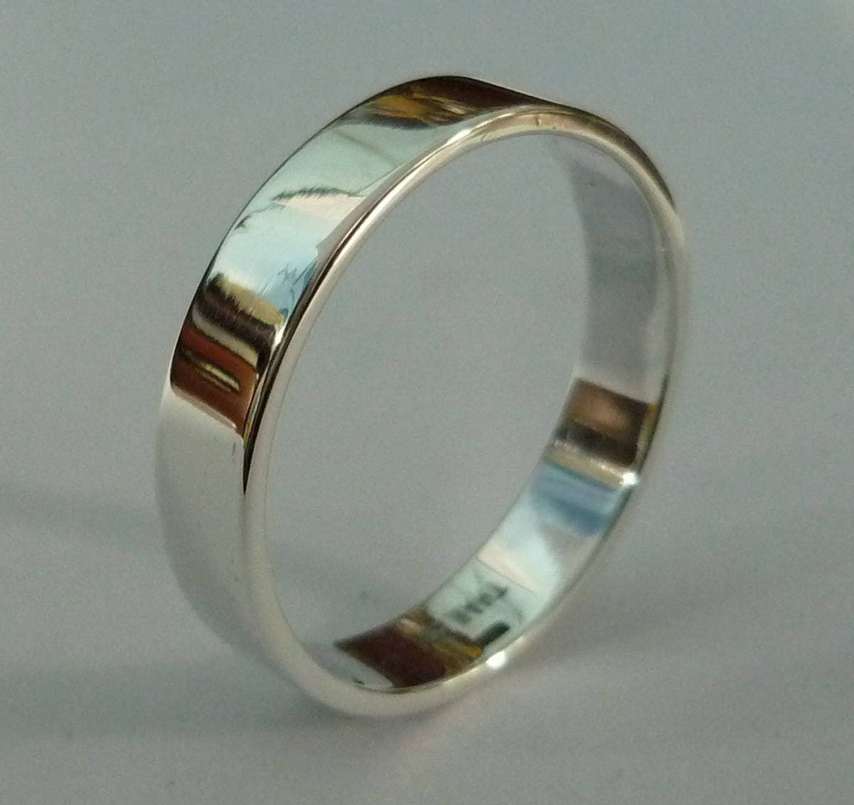 Band Silver Ring Wide 4 Mm Size 5-15 US - Etsy