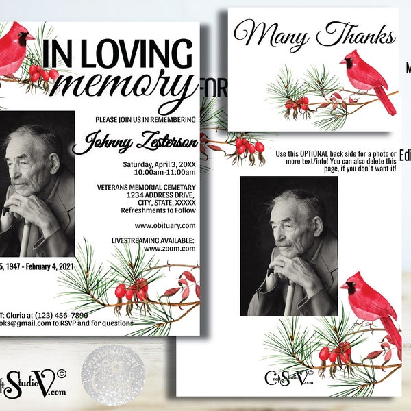 Celebration of Life Invitation Digital Etsy