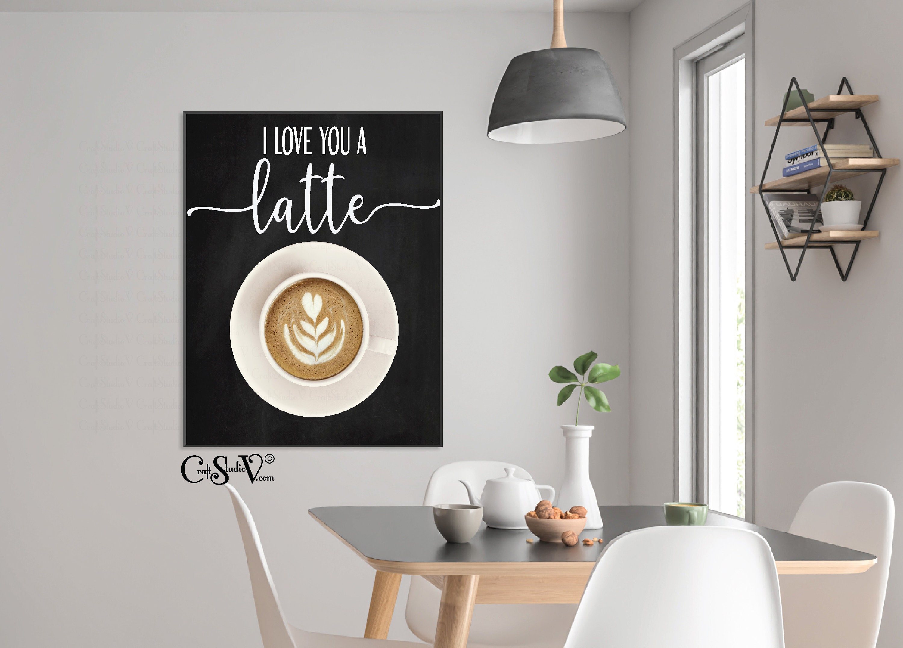 I Love You a Latte Printable Wall Art Coffee Bar Signs for | Etsy
