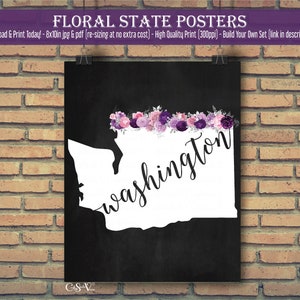 Washington State Sign Art Washington Printable Wall Art Signs - Etsy