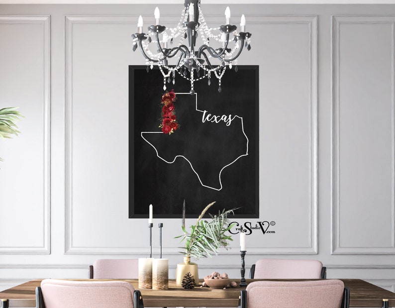 Texas State Sign Art Texas Printable Wall Art Signs Red Gold - Etsy