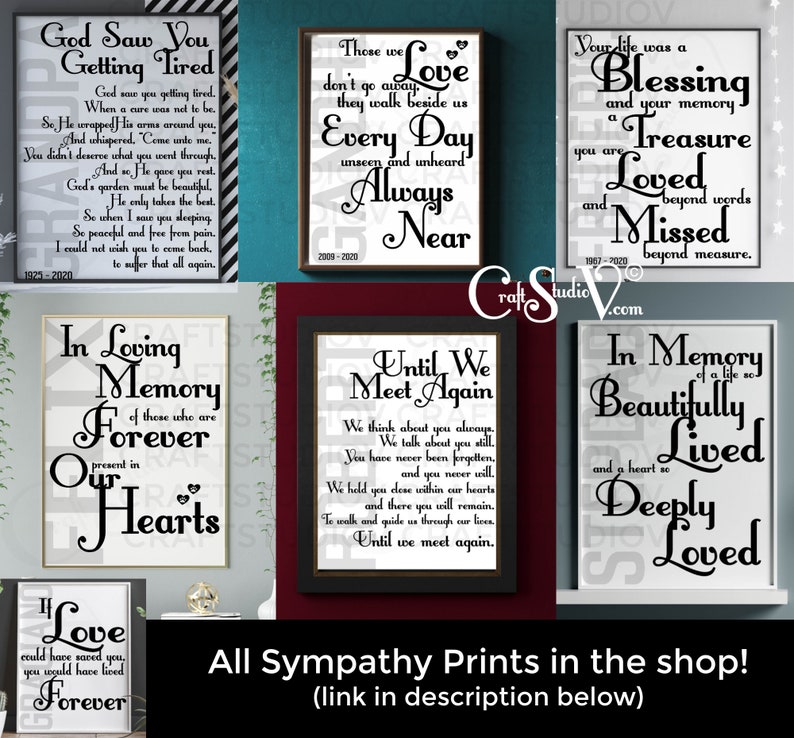 God saw you Getting Tired Sympathy Messages Memorial Etsy God saw you Getting Tired Sympathy Messages Memorial Etsy