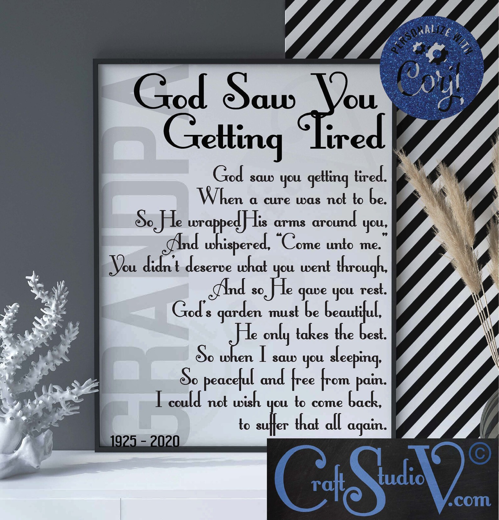 God Saw You Getting Tired Bereavement Gifts Sympathy Messages Etsy